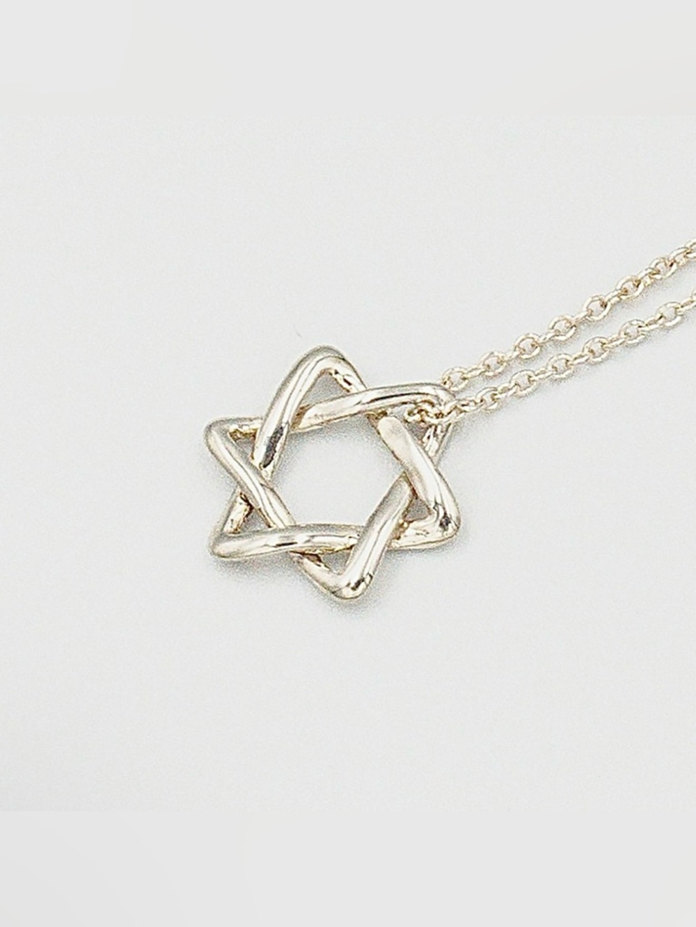 Tiffany & Co. Elsa Peretti 925 Silver Star of David Pendant Necklace Small 12mm - Picture 2 of 8
